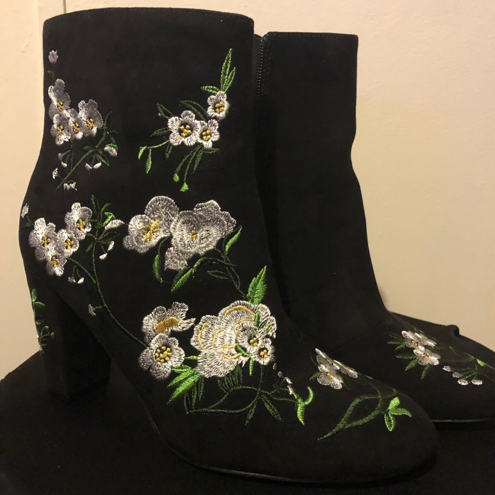 Black Faux Suede Booties